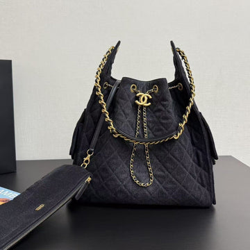 CC 25C Hobo Bag 40CM Black Denim