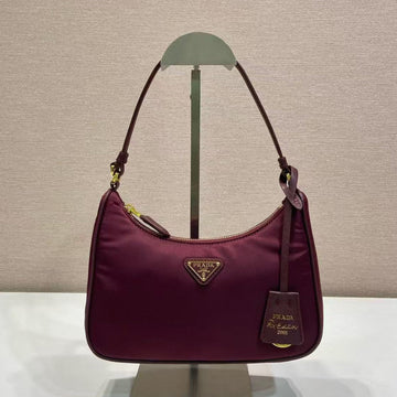Prada Re-Edition 2005 Re-Nylon Bag Burgundy Recycled Polyamide