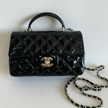 Mini Flap Bag 20 In Black Calfskin Gold Hardware