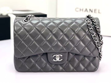 Chanel Flap Bag 30CM Tinware Ash Lambskin