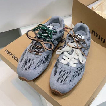 Miu Miu X New Balance Sneakers Dark Gray Cowhide Suede