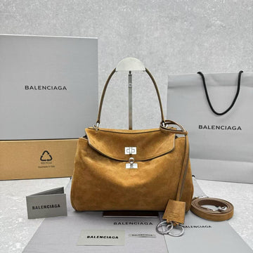 Rodeo Small Bag 29 In Brown Suede Silver Hardware