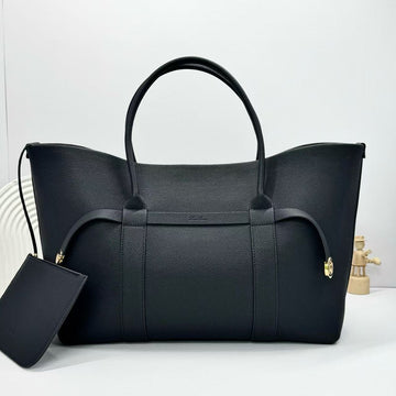 Loro Piana Ghiera Tote 40CM Bag Black Calfskin