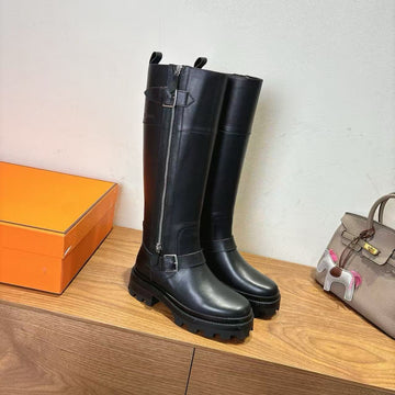 Hm Jamie High Boots Black Calfskin