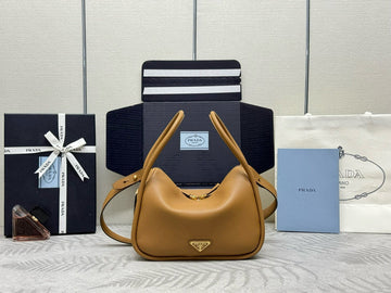 Prada Darling Medium 25CM Tote Bag Caramel Graine Calfskin