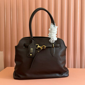 Miu Miu 2025 Adventure Bag Chocolate Nappa Leather