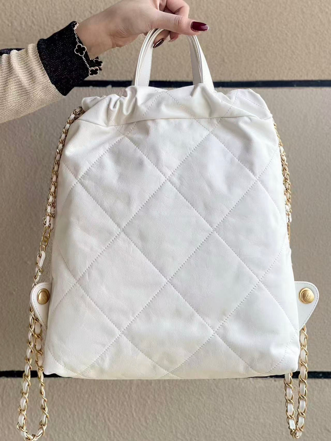 CC 2025 Backpack 34CM White Soft Calfskin 335088