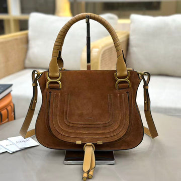 Chloé Marcie Bag 30CM Brown Suede