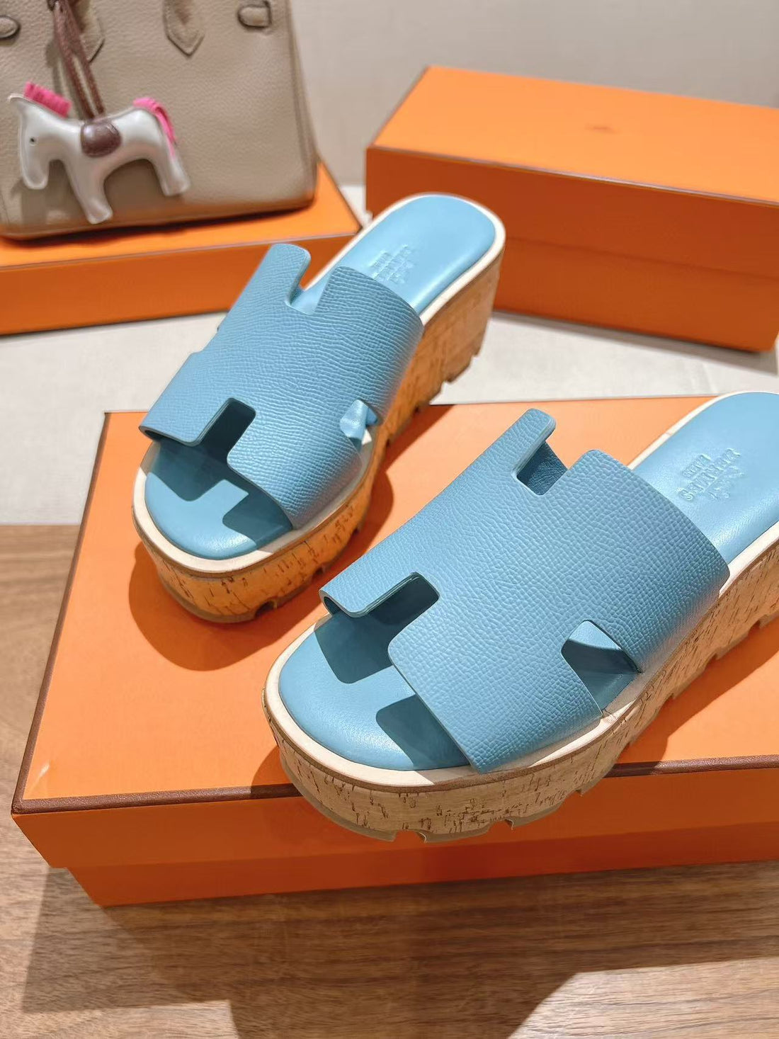 Eze 65 Sandal Light Blue Calfskin