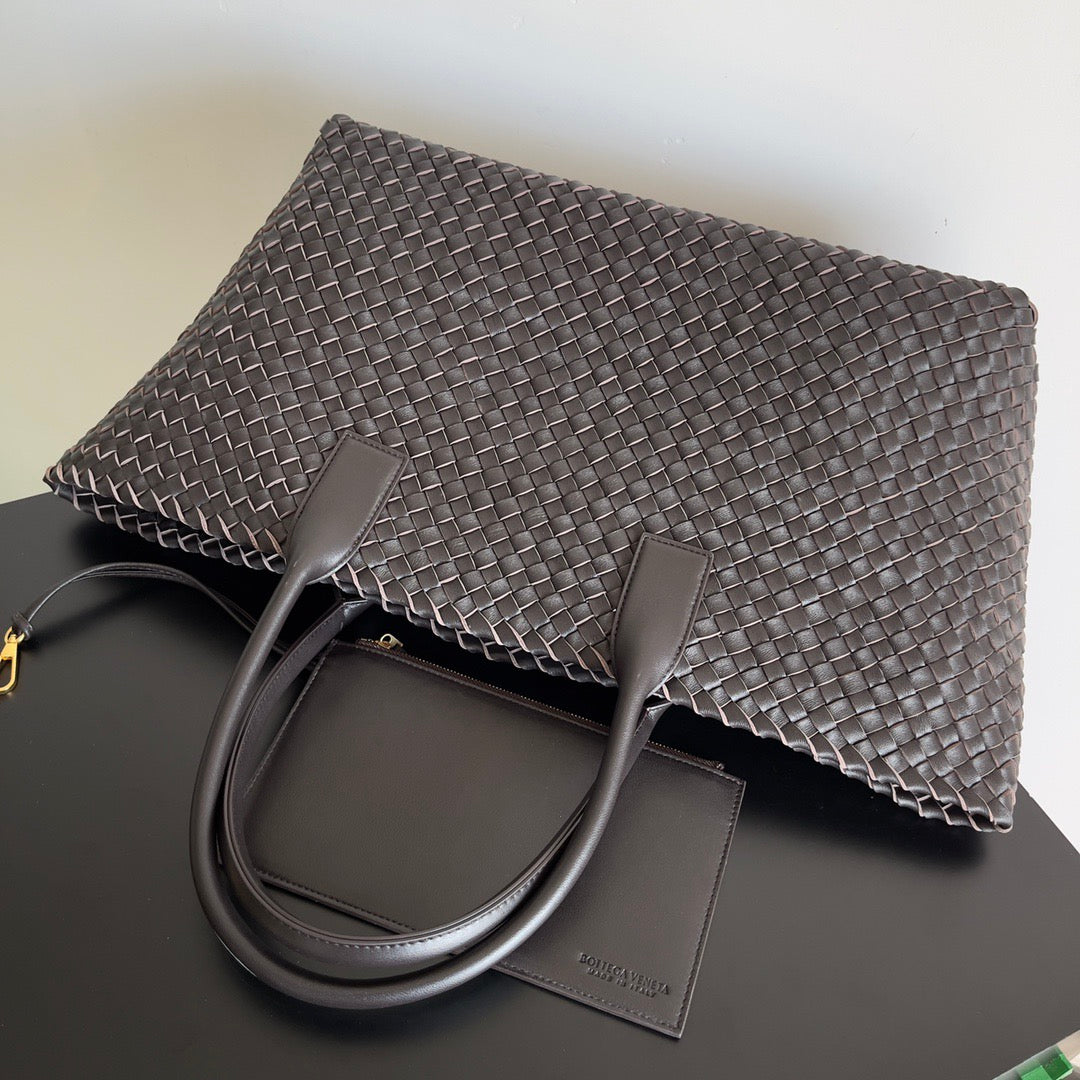 Bv 2026 Cabat Tote Bag 51CM Dark Brown Intreccio Leather