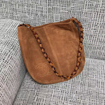 Chanel 2026 Shoulder Bag 33CM Brown Suede