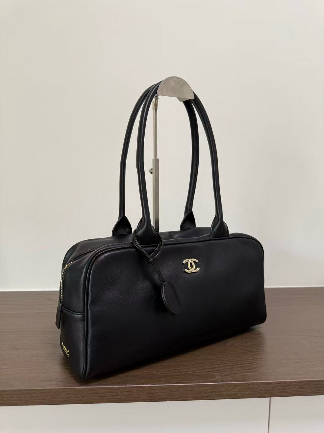 CC Ss 2026 Large Bowling Bag Black Calfskin