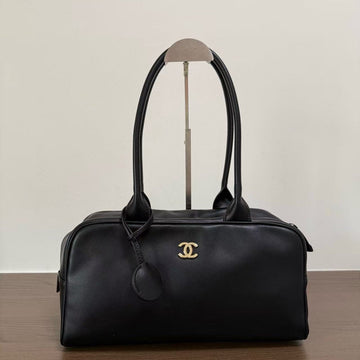 CC Ss 2026 Large Bowling Bag Black Calfskin