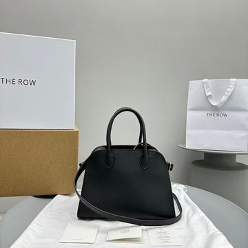 The Row Margaux 26CM Black Calfskin With Gold Hardware