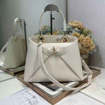 CD 26S Small Cigale Bag White Lambskin