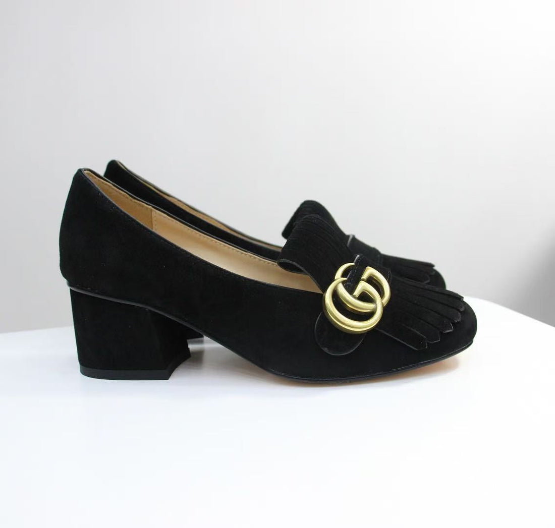 GG 26SS Marmont Loafer Black Suede