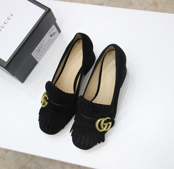 GG 26SS Marmont Loafer Black Suede