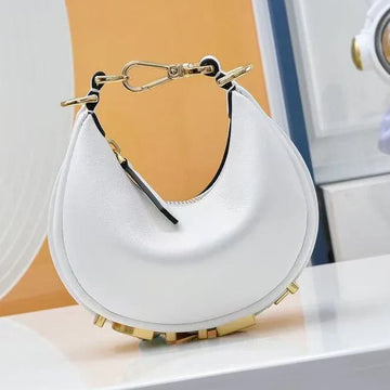 Fendi 2026 Fendigraphy Bag White Calfskin With Gold-Tone Metal