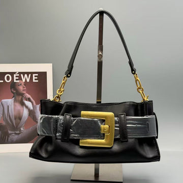 Balmain Mini Anthem Shoulder Bag Black Calfskin