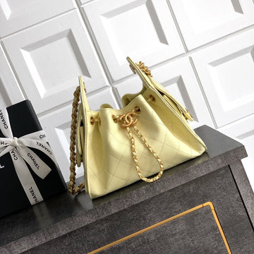 CC 25C Hobo Bag 22CM Yellow Grained Calfskin