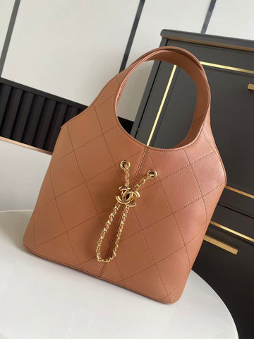 Chanel Hobo Bag 35 Brown In Cowhide