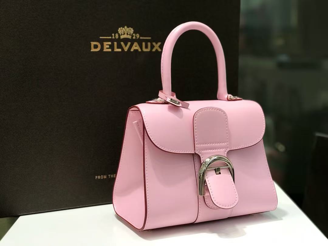 Delvaux Brillant Mini Bag 20CM Baby Pink In Cowhide