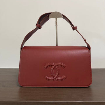 CC 26S Maxi Messenger Bag Brown Lambskin