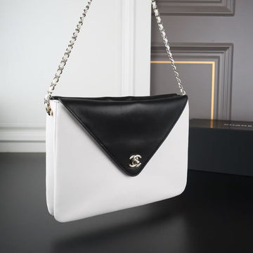 CC 26S Large Hobo Bag White Black Calfskin