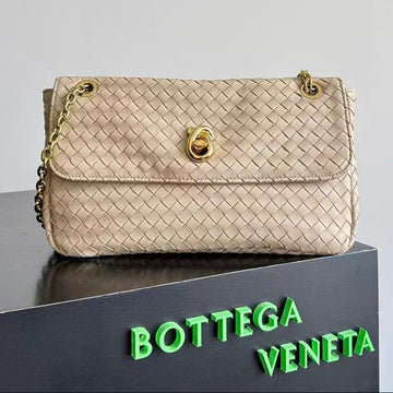 Bv 2026 Madison Intrecciato Bag 27CM Beige Leather