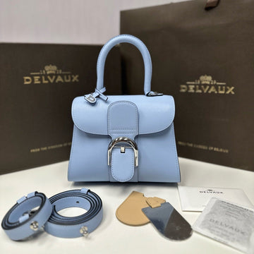 Delvaux Brillant Mini Bag 20CM Baby Blue In Cowhide