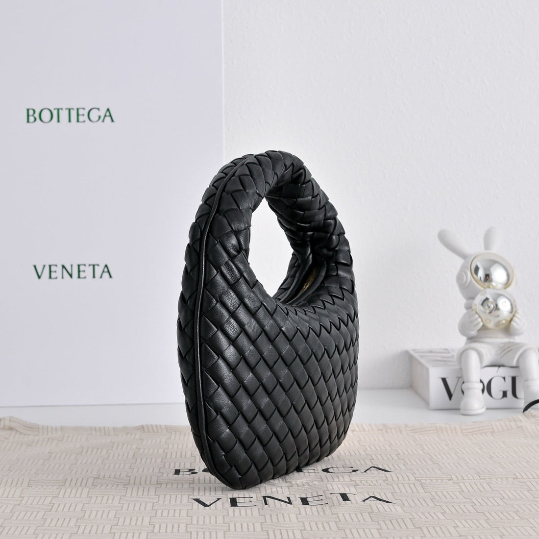 Bv Baby Veneta Black Intrecciato Nappa Leather