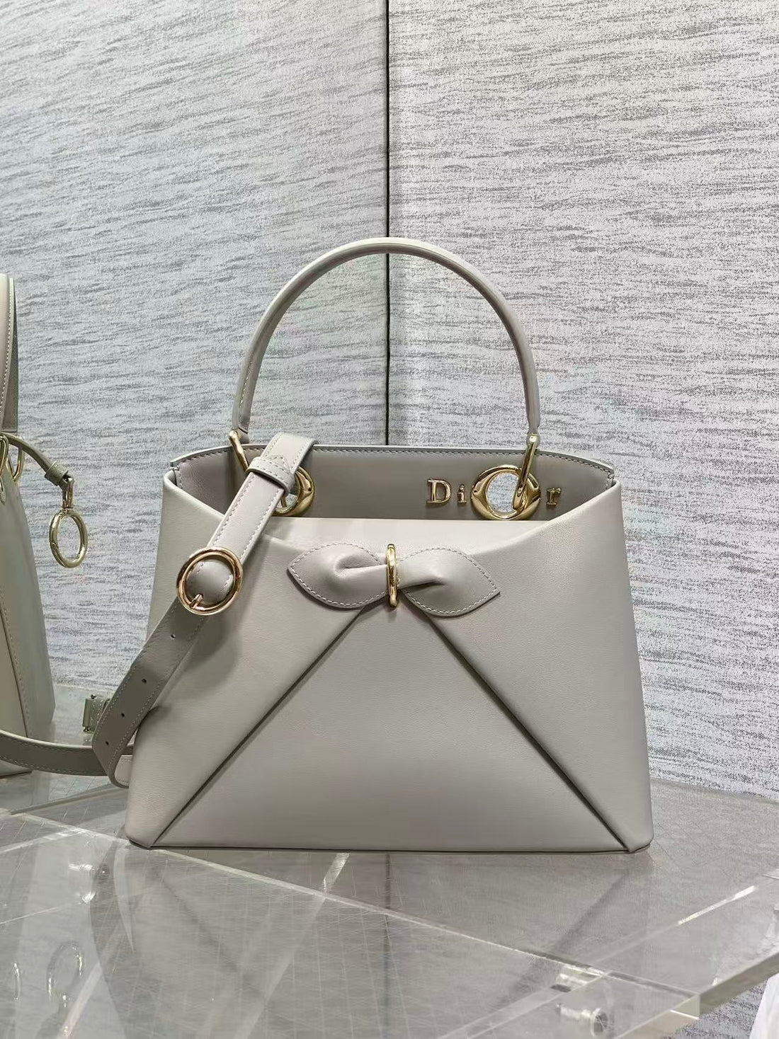 CD 26S Small Cigale Bag Grey Lambskin