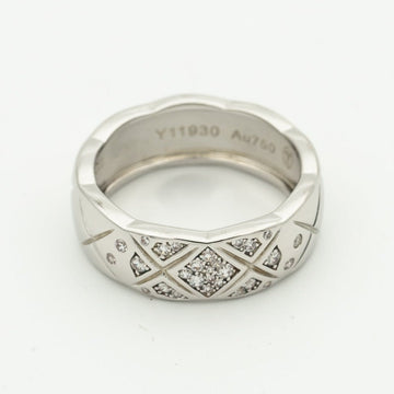Crush Ring 6.8mm Silver Diamonds Quilted