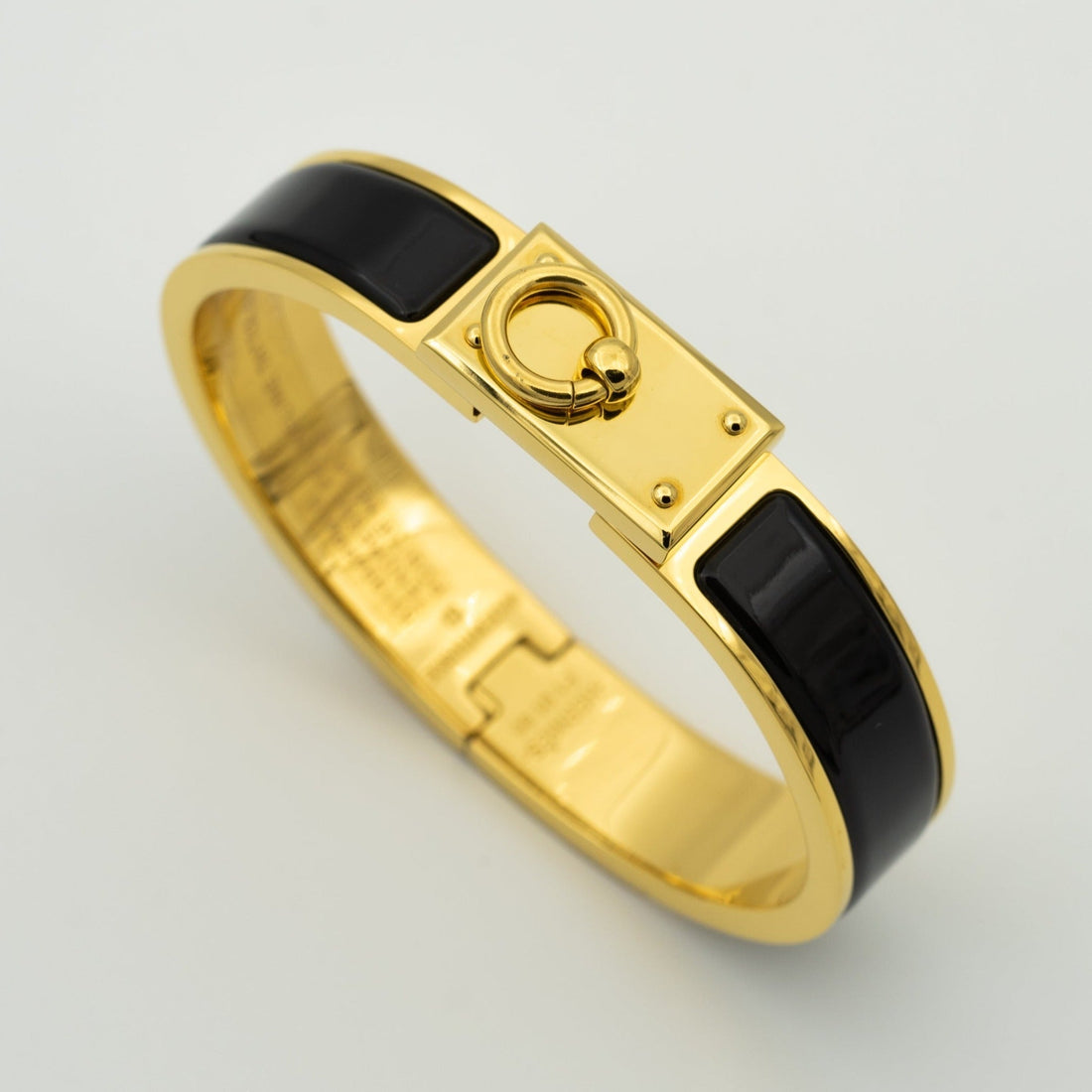 H Ring Lock Bracelet 12MM Black