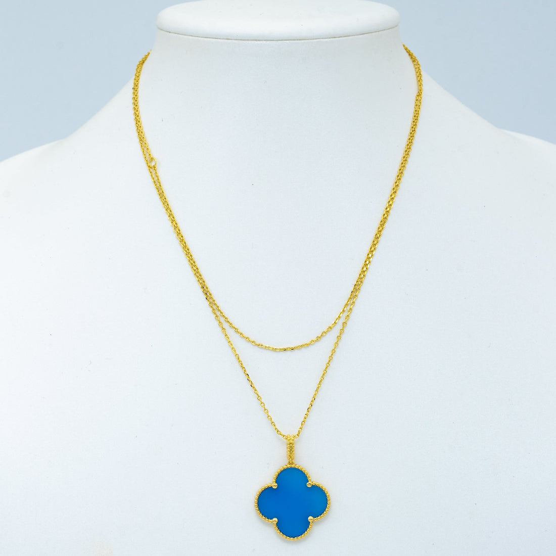 Clover Gold Turquoise Necklace
