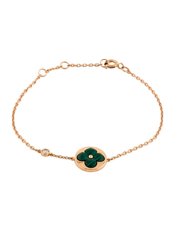 Sun Malachite 1 Diamond Pink Gold Bracelet