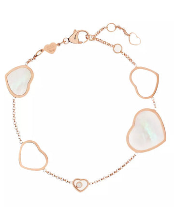 Happy Heart Pink Mop Pink Gold Bracelet