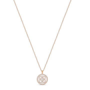 Lotus Pink Gold Mop Diamond Neckalce