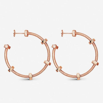 Nuts And Bolts Pink Gold Earrings
