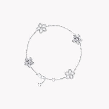 Wild Flower 4 Motif Diamond Paved Bracelet