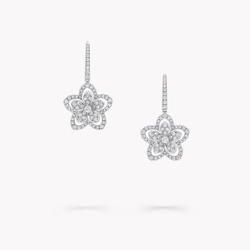 Wild Flower Silver Diamond Earrings