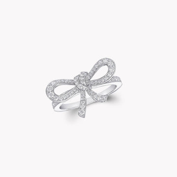 Tilda Bow Mini Silver Diamond Ring