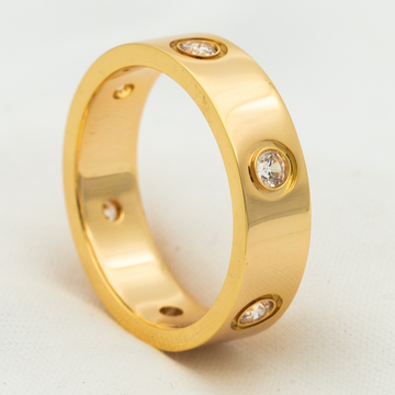Love Ring 5.5mm 6 Diamonds Pink Gold
