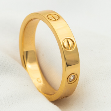 Love Ring 4MM 1 Diamond Pink Gold