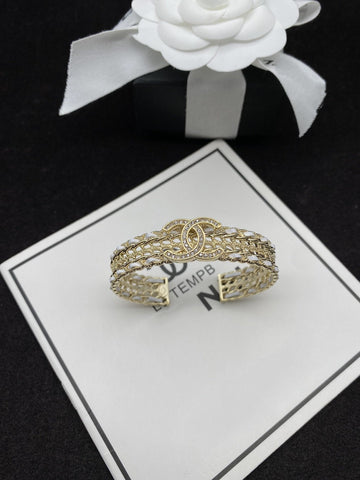 CC White Rope Gold Diamond Bracelet