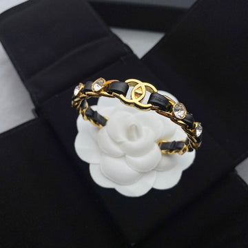 CC Black Rope Gold Diamond Bracelet