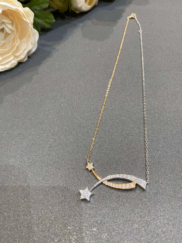 Double Comete Necklace Diamond