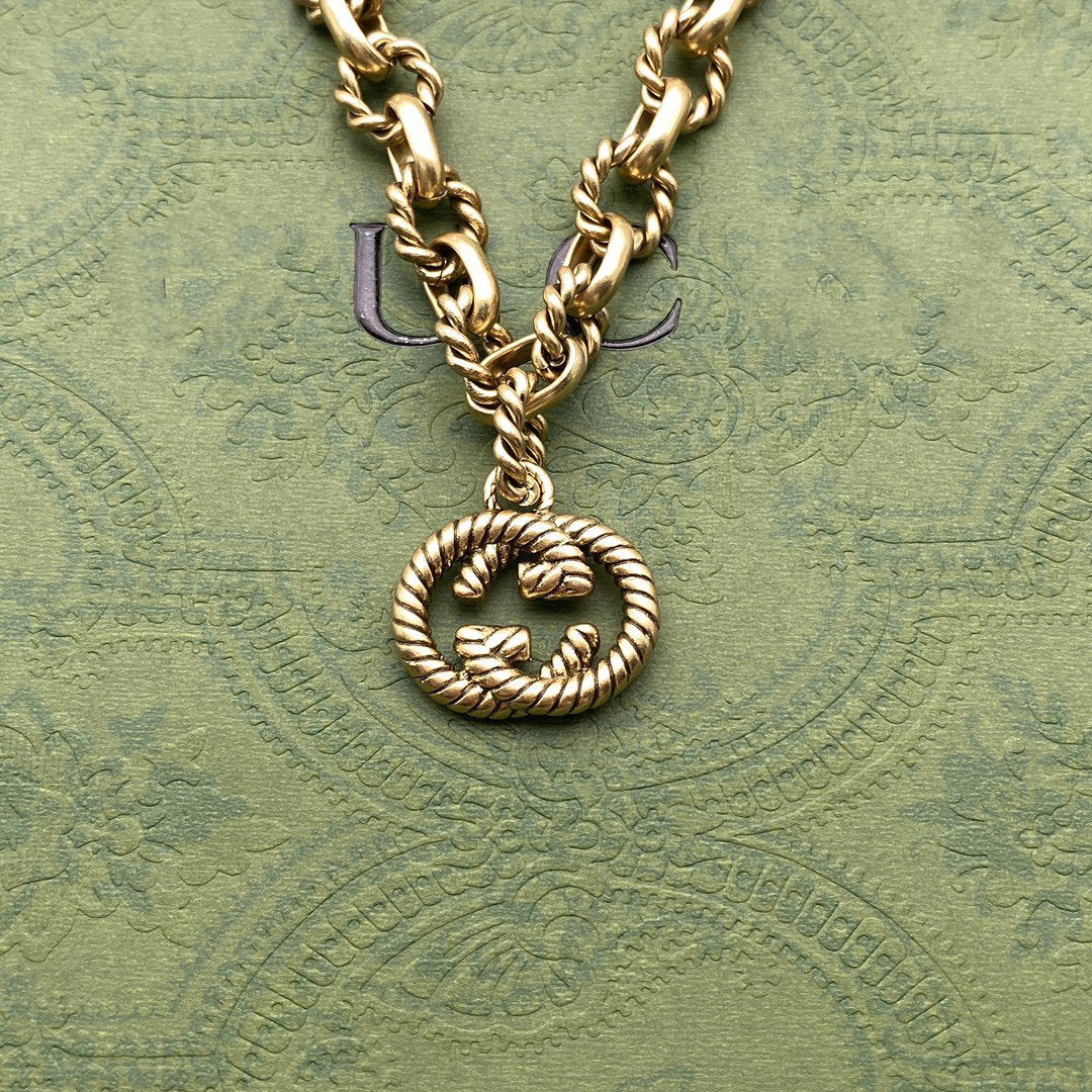 Fancy Link Chain Gold Bracelet Alphabet