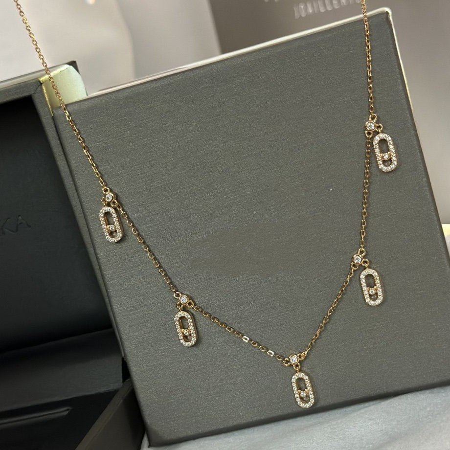 Choker Move Uno Pampille Paved Gold Diamond Necklace