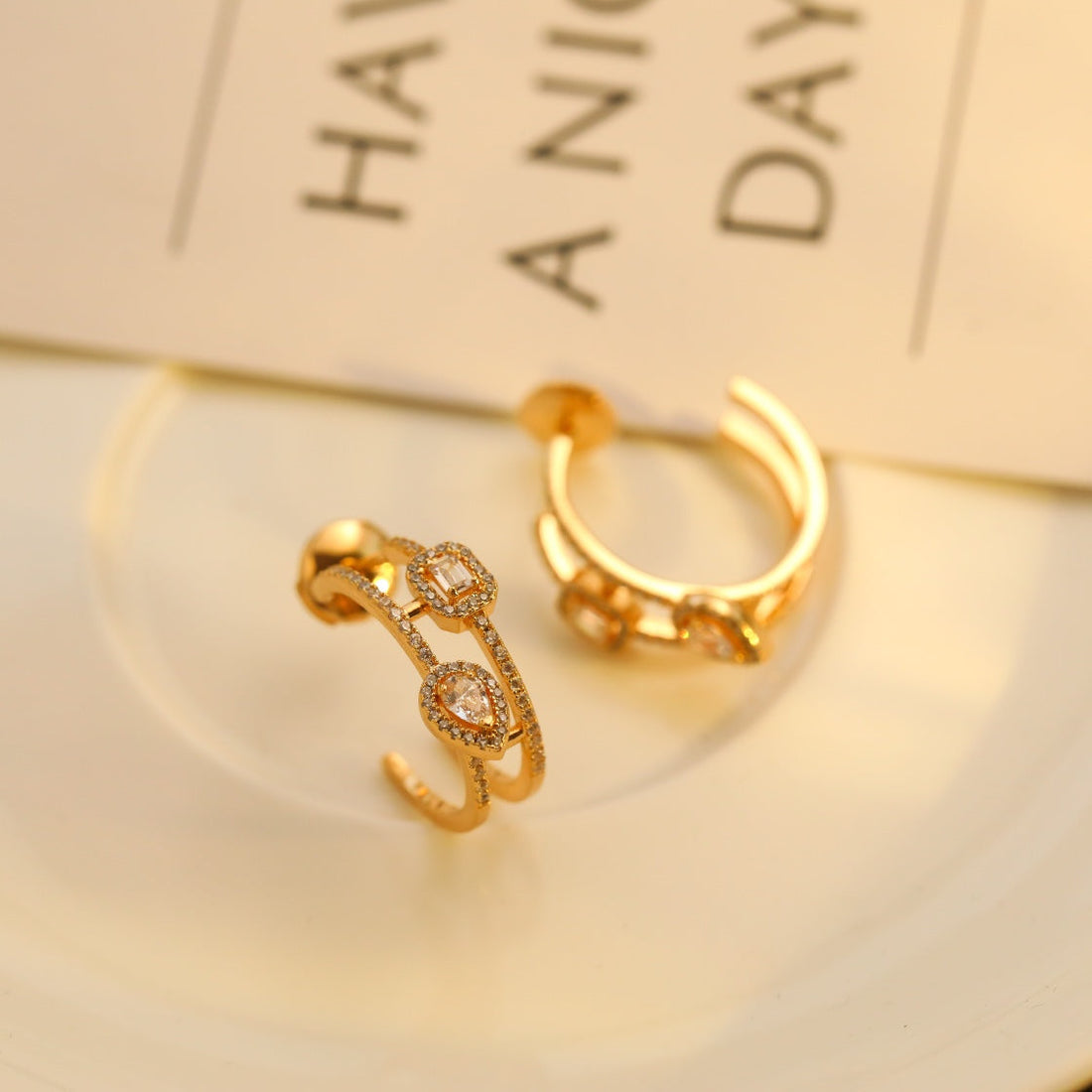 Creoles My Twin 2 Rangs Silver Diamond Earrings